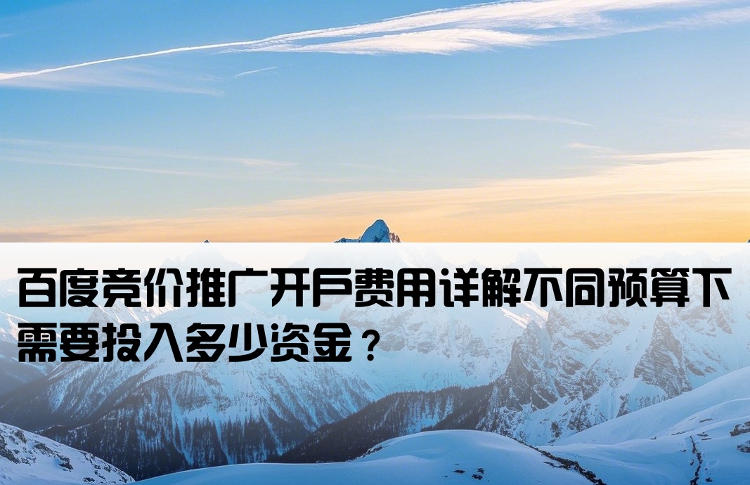 百度竞价开户大概多少钱