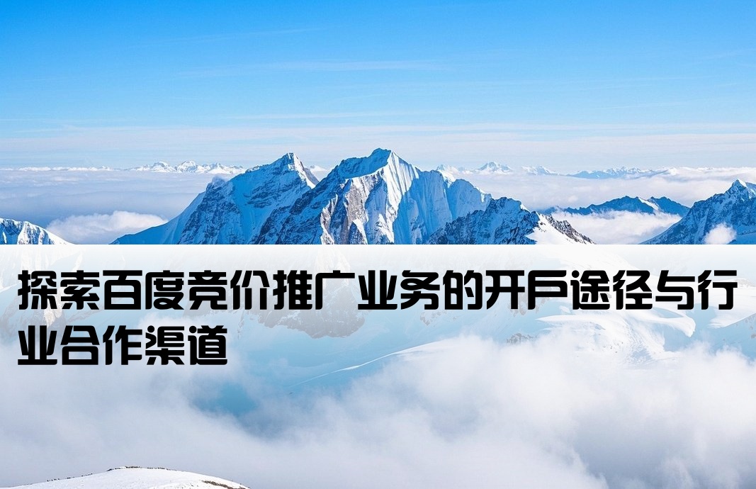百度竞价交易行业开户渠道