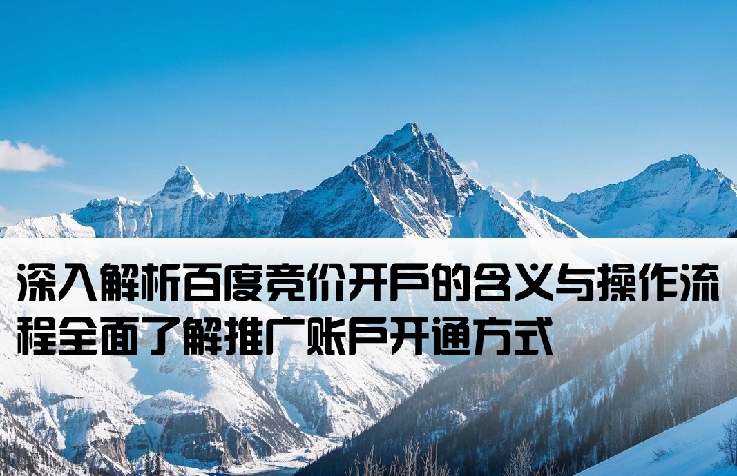 百度竞价开户什么意思啊