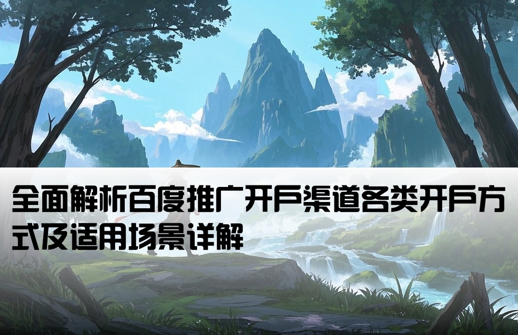 百度端口开户渠道有哪些类型