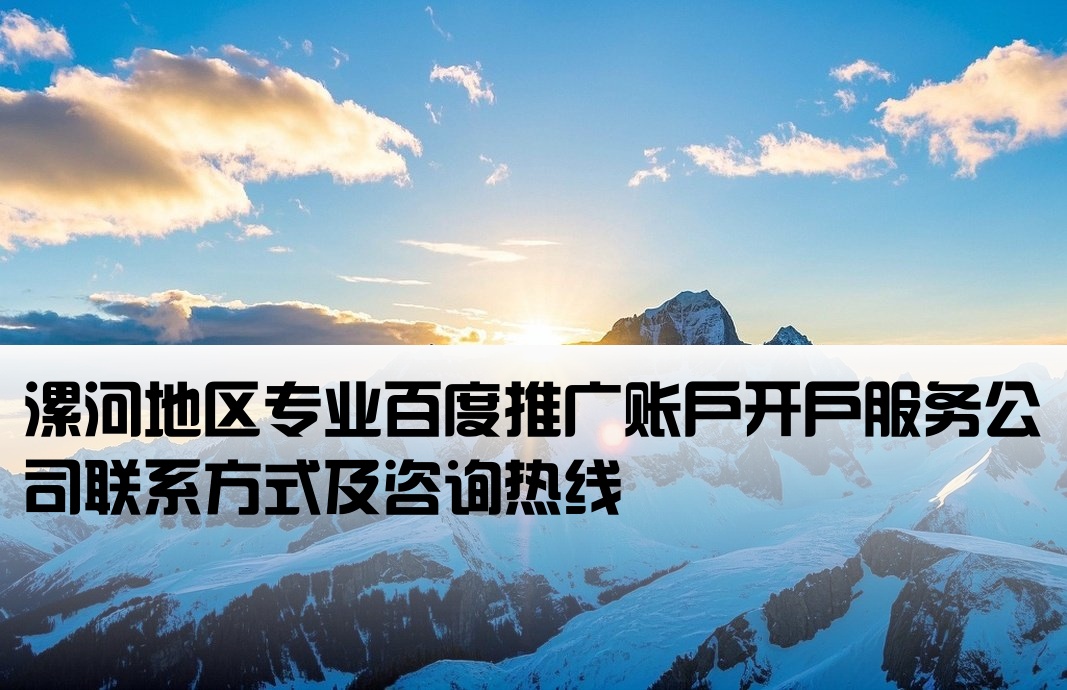 漯河百度套户开户公司电话
