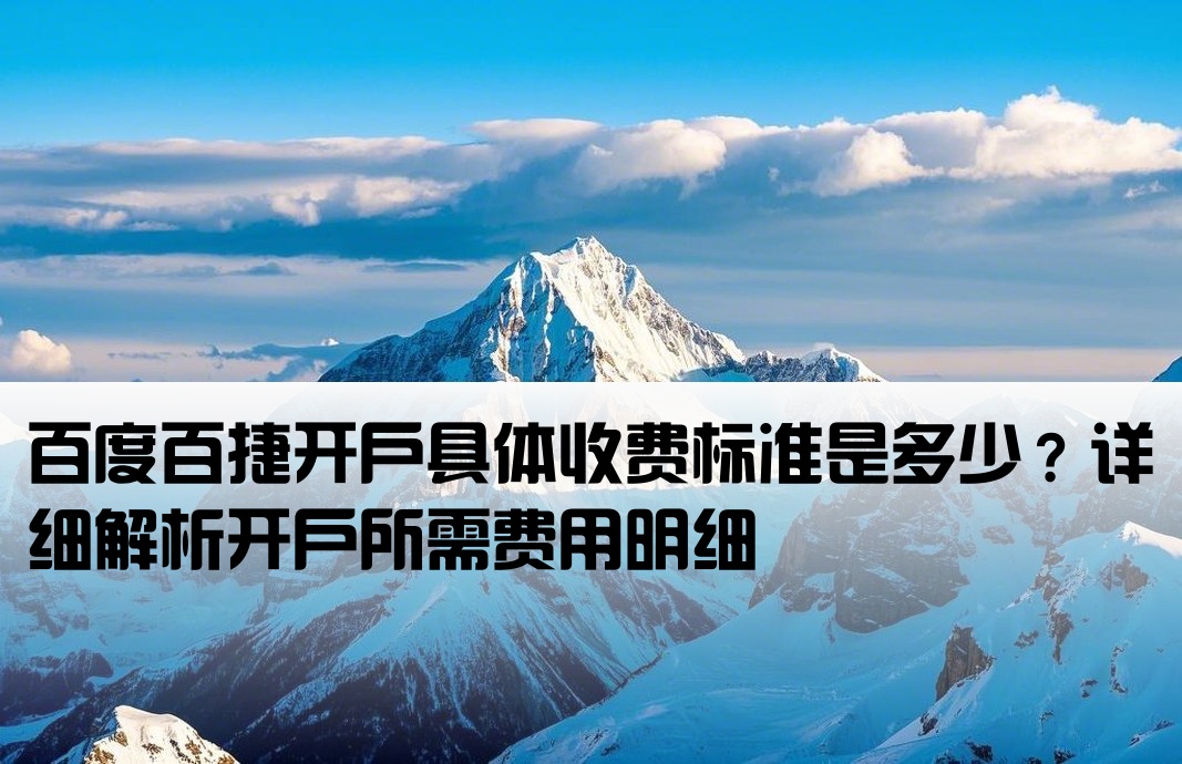 百度百捷开户费用多少钱