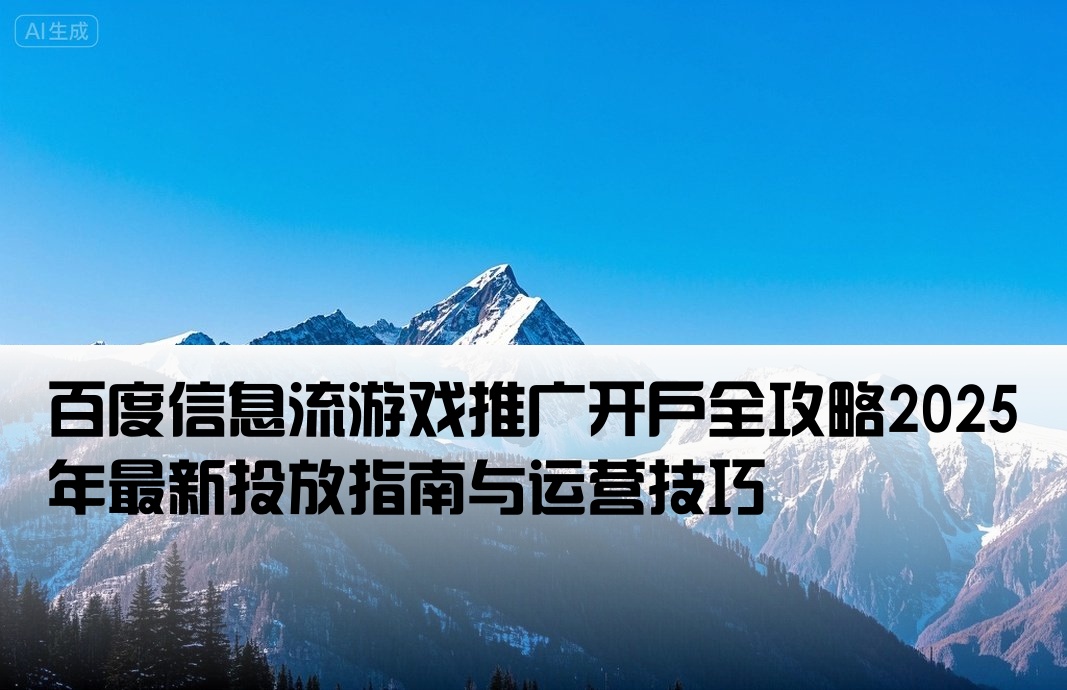 游戏百度信息流开户推广