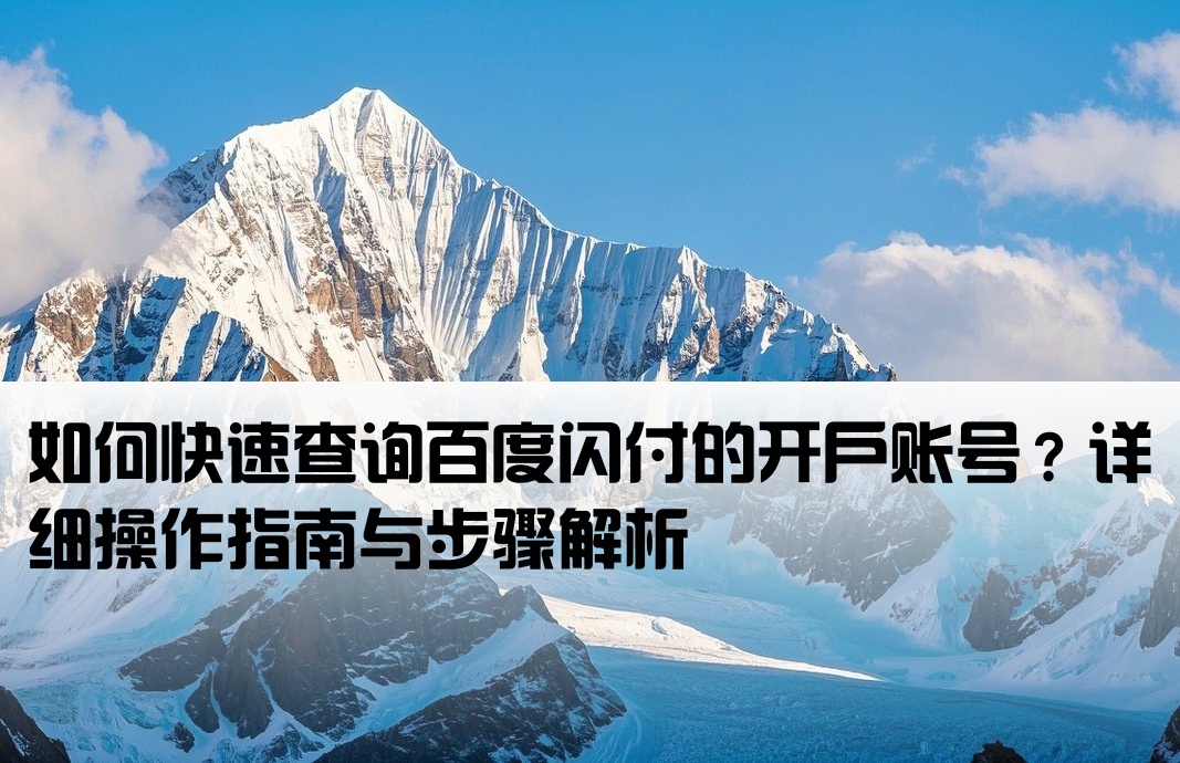 百度闪付开户号怎么查询